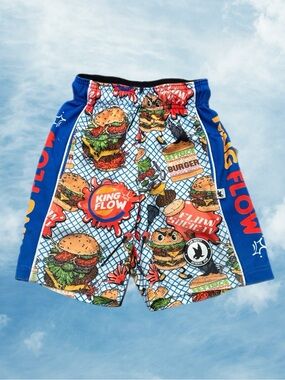 Flow Society Youth Burger Basketball Shorts Size 2XS | King Flow